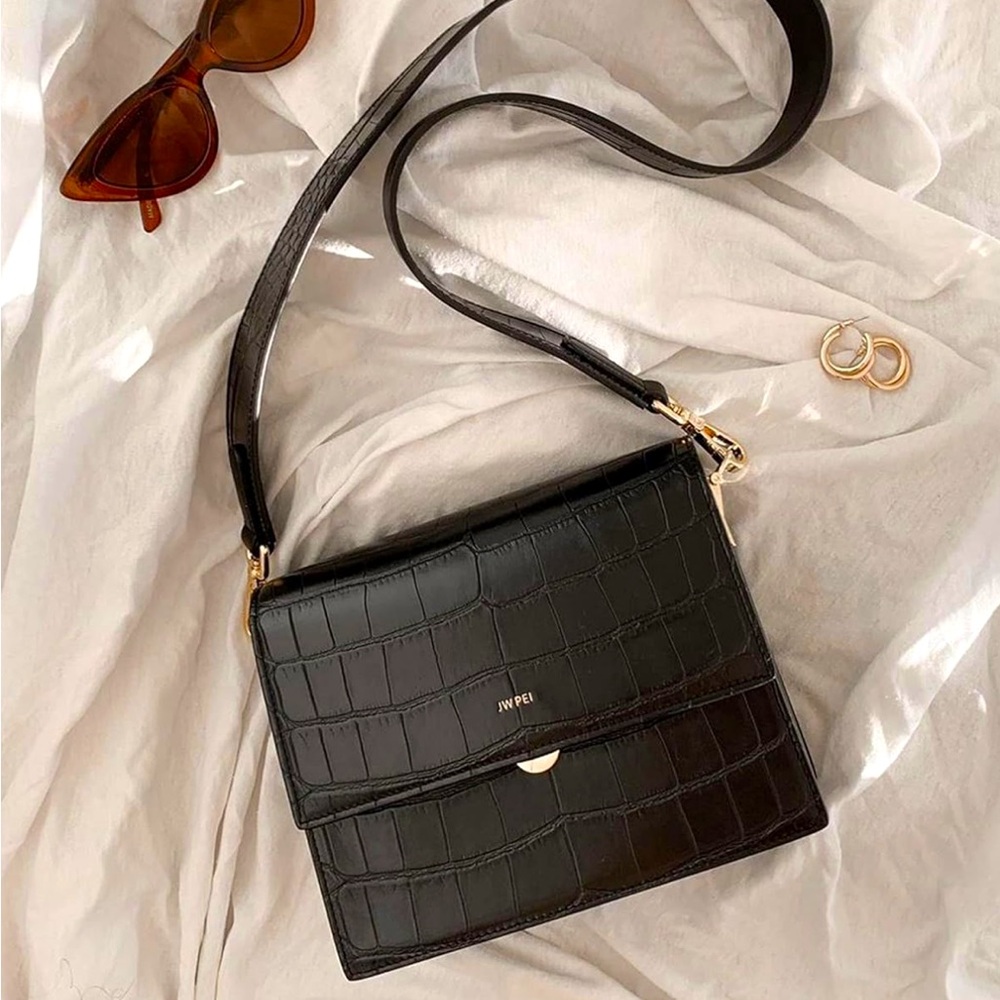 JW PEI Crossbody Bag in Black Croc